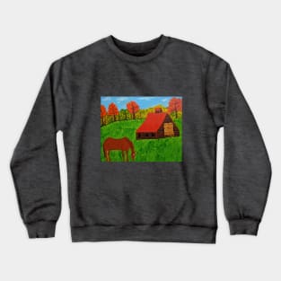 Horse By The Barn Crewneck Sweatshirt